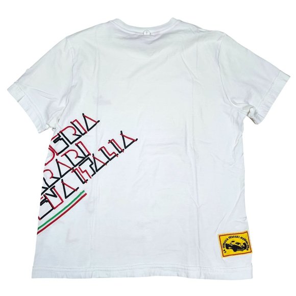 Puma SA Scuderia Ferrari Modena Italia Mens White Embroidered Font T-Shirt Lg - Picture 2 of 11